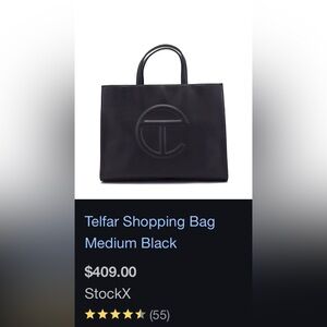 Telfar Medium Black Shopping Bag